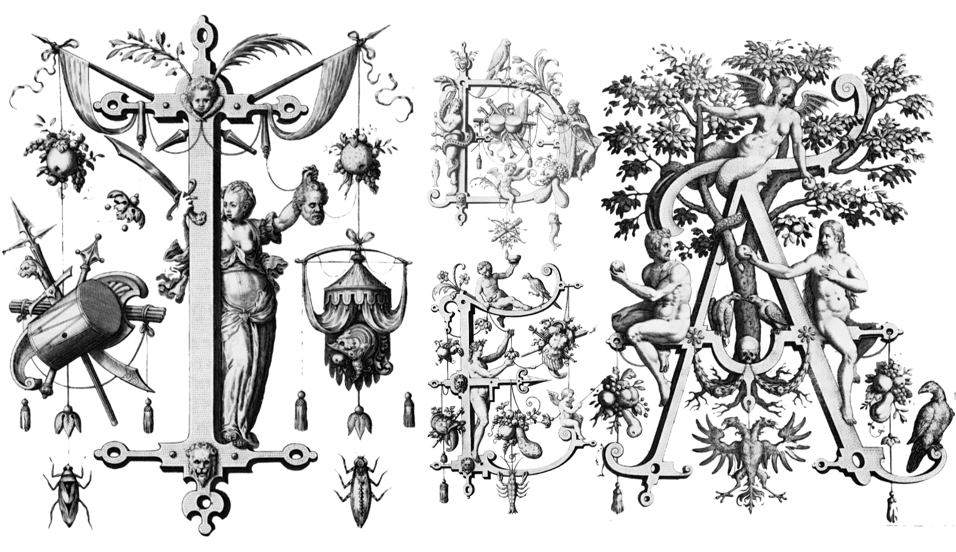 the letters IDEA, ornamented