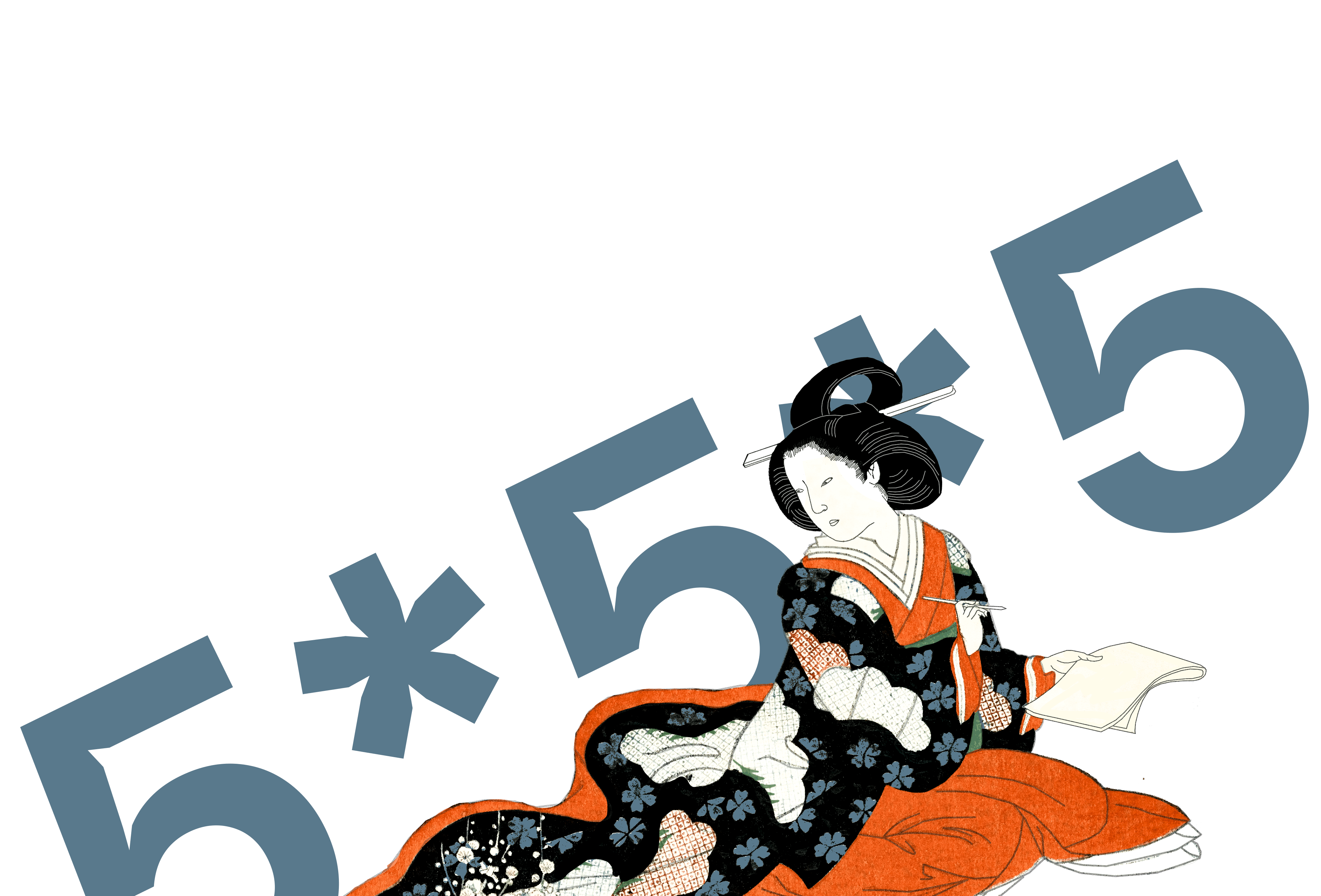 Japanese-Lady-writing-5-times-5