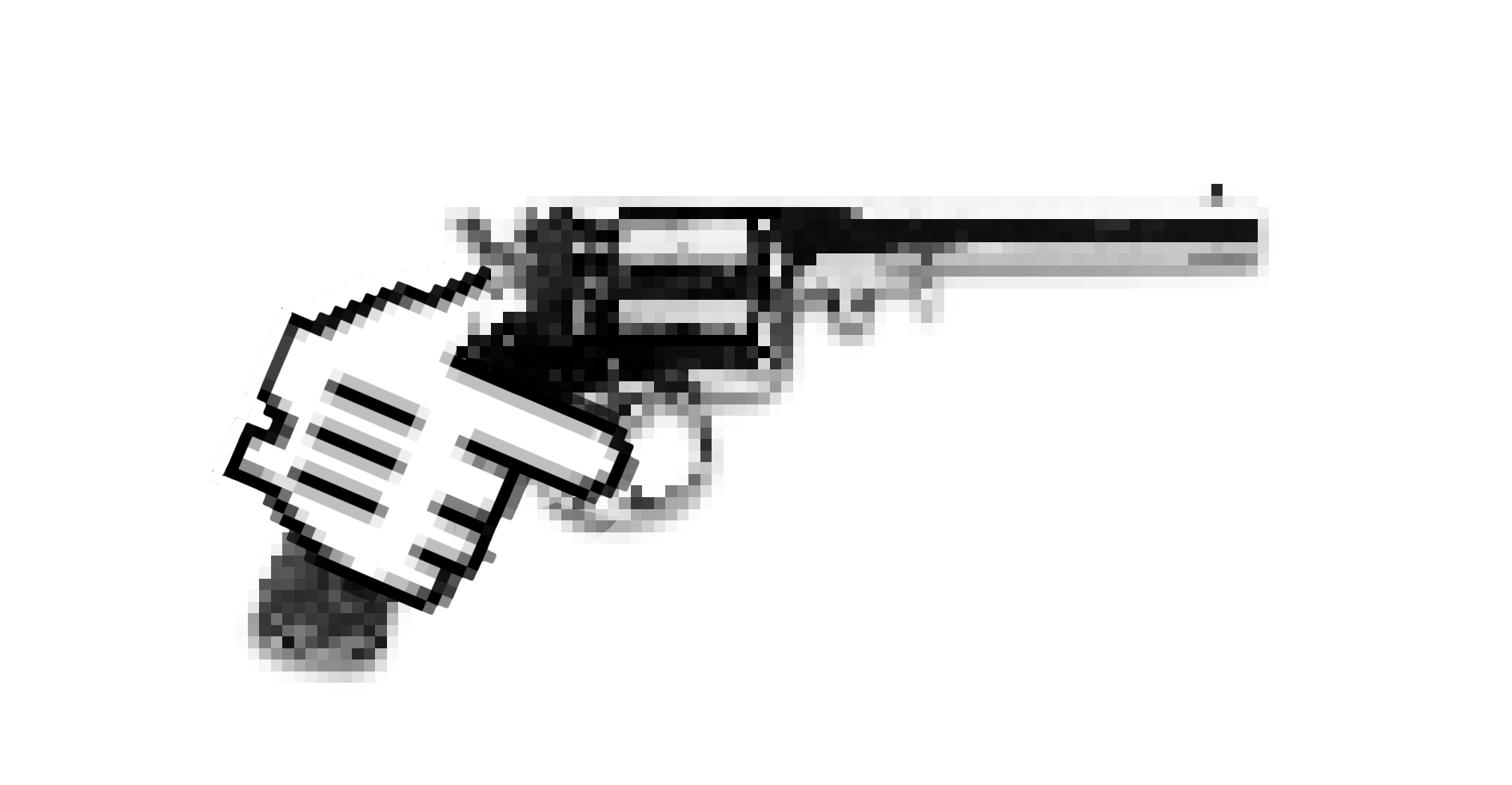 macOS cursor pointer holding revolver