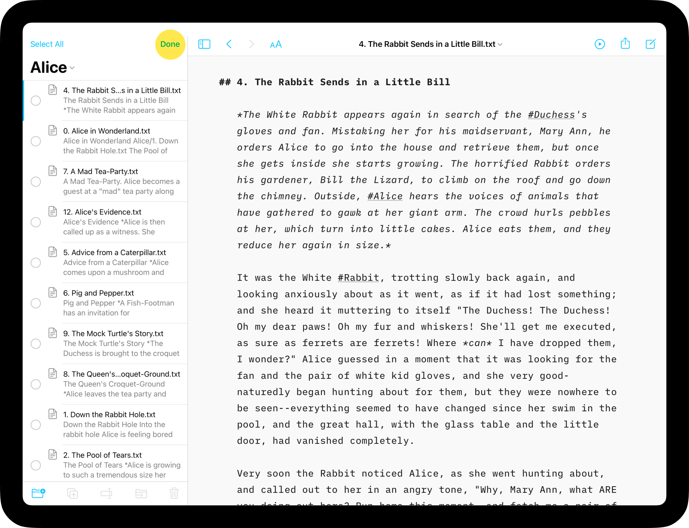 A screenshot of the Files List with the 