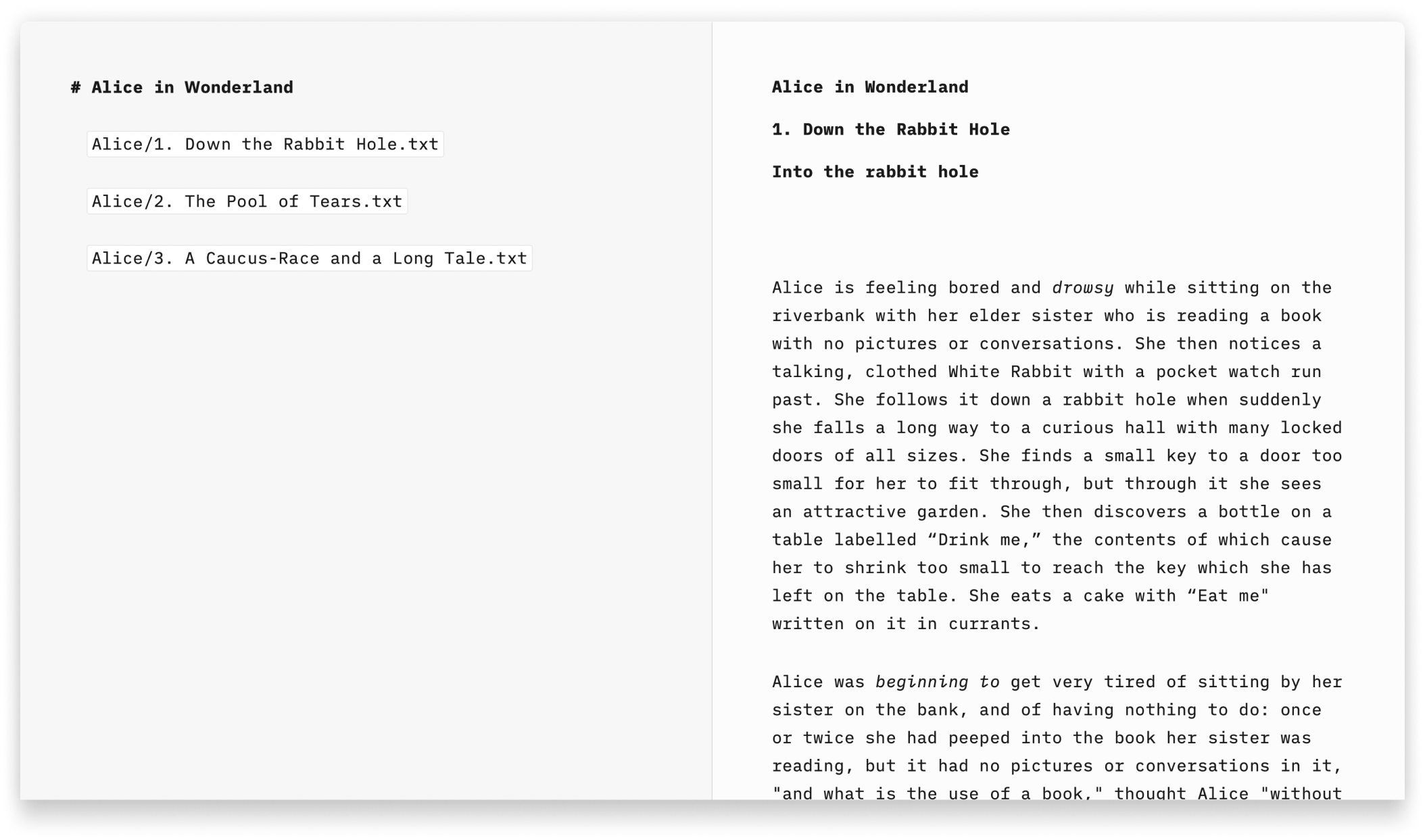 A screenshot of Content blocks in the Editor displayed as full text in Preview.