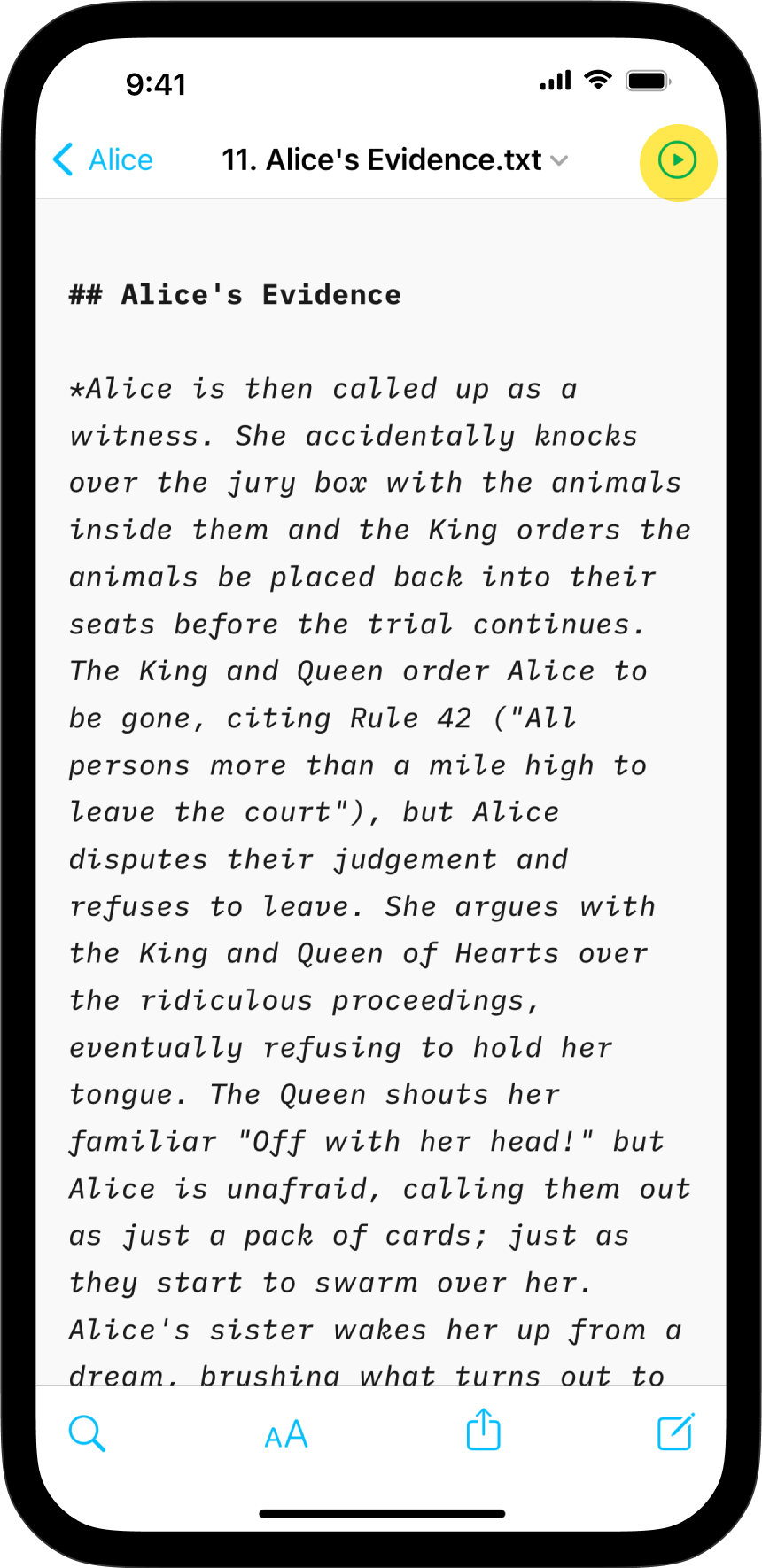 A screenshot of the Editor with the Preview button on the top-right of the toolbar highlighted.