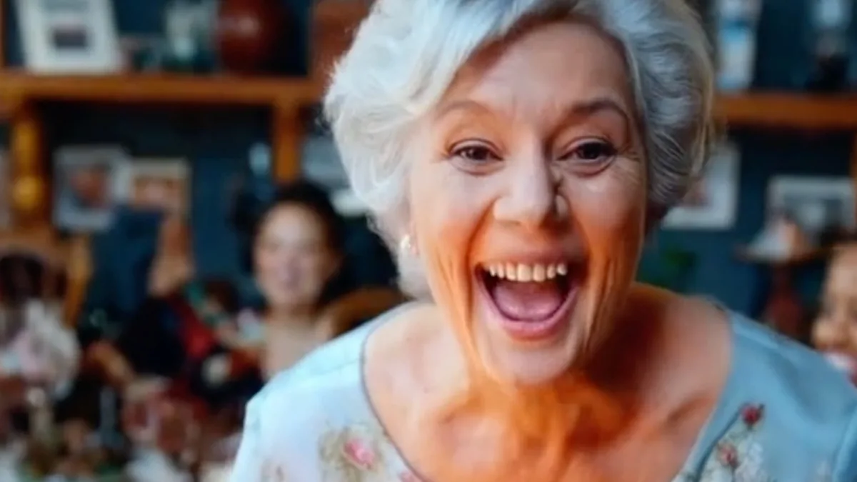 AI-generated photo of a smiling grandma.