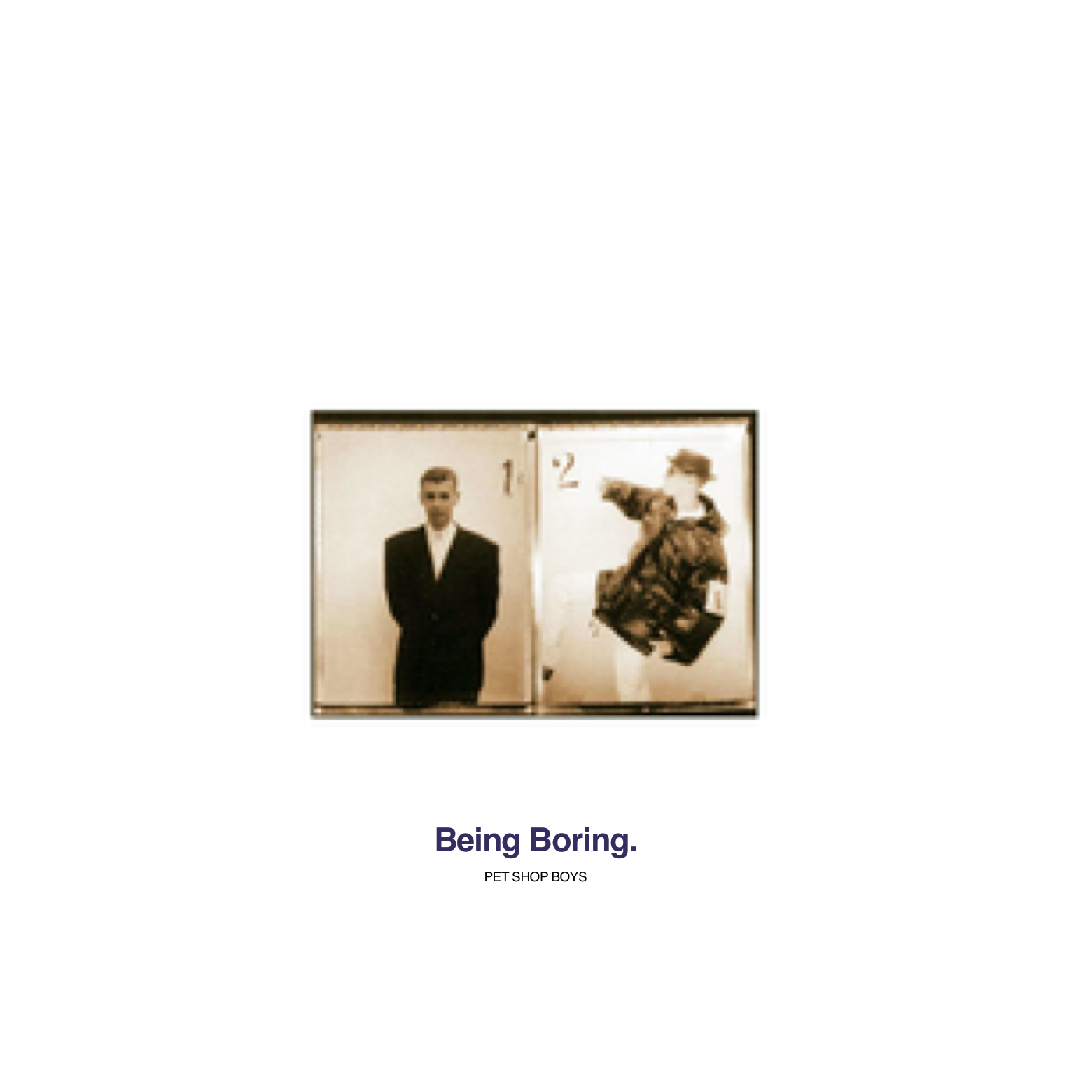 Photo of the original cover of Being Boring by the Pet Shop Boys.