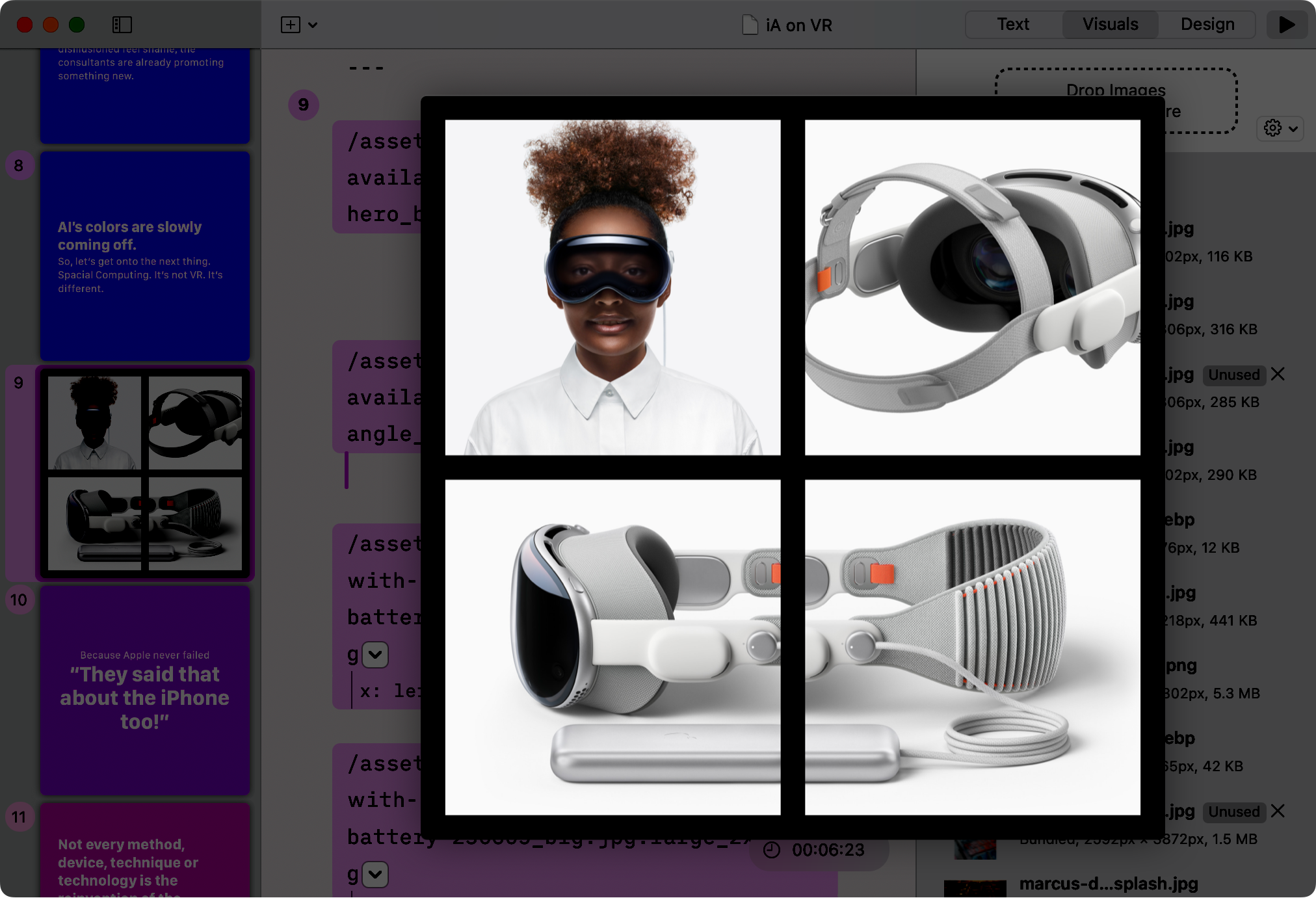 Screenshot of the preview window of Presenter showing a grid of 4 images.