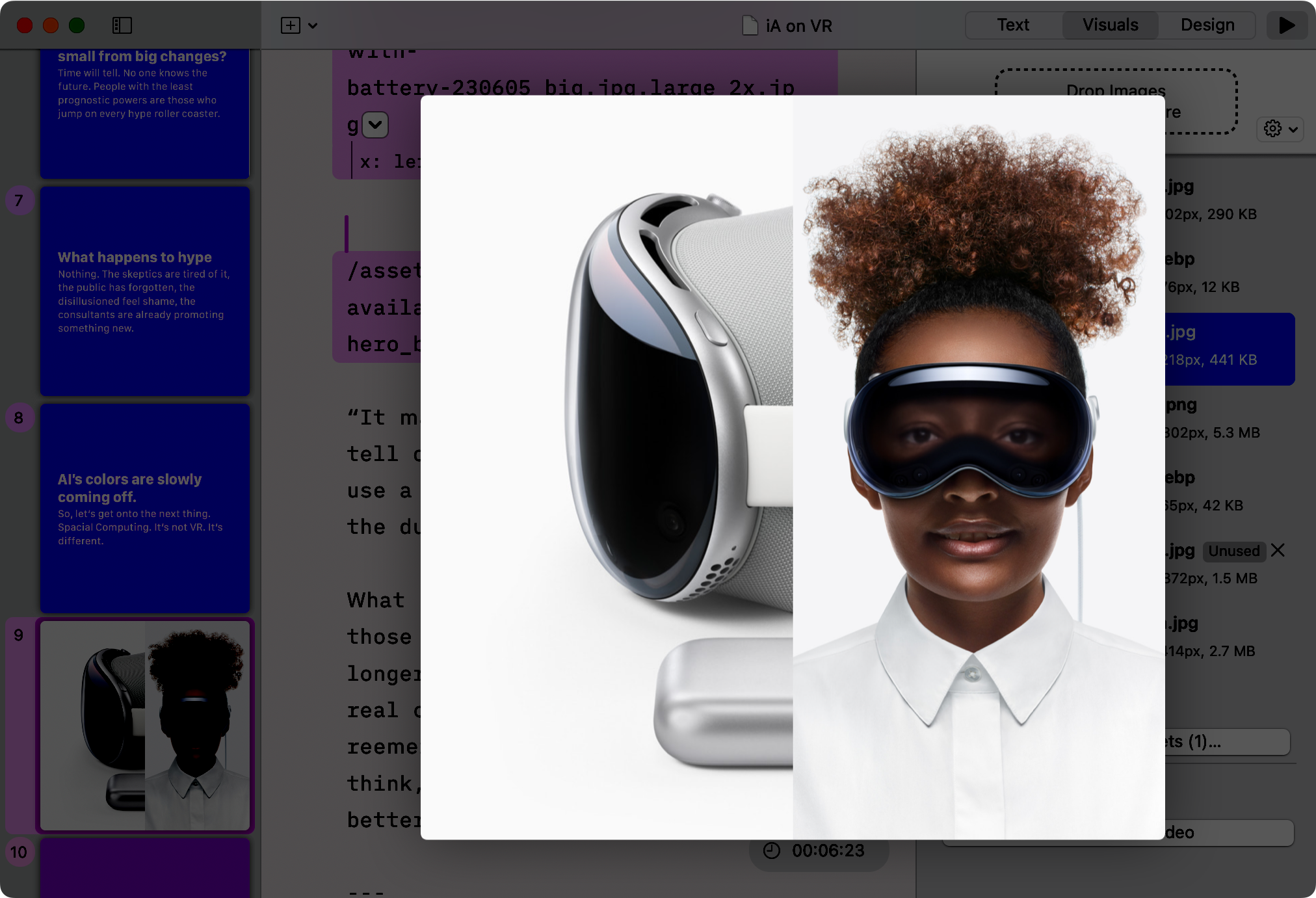 Screenshot of the preview window of iA Presenter with two images side by side