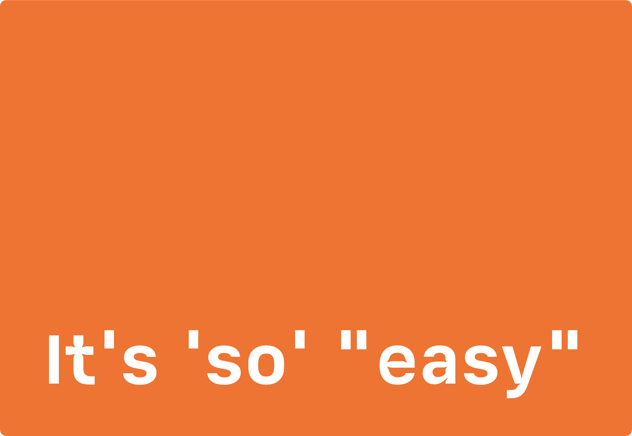 Screenshot of a slide with words and straight quotes