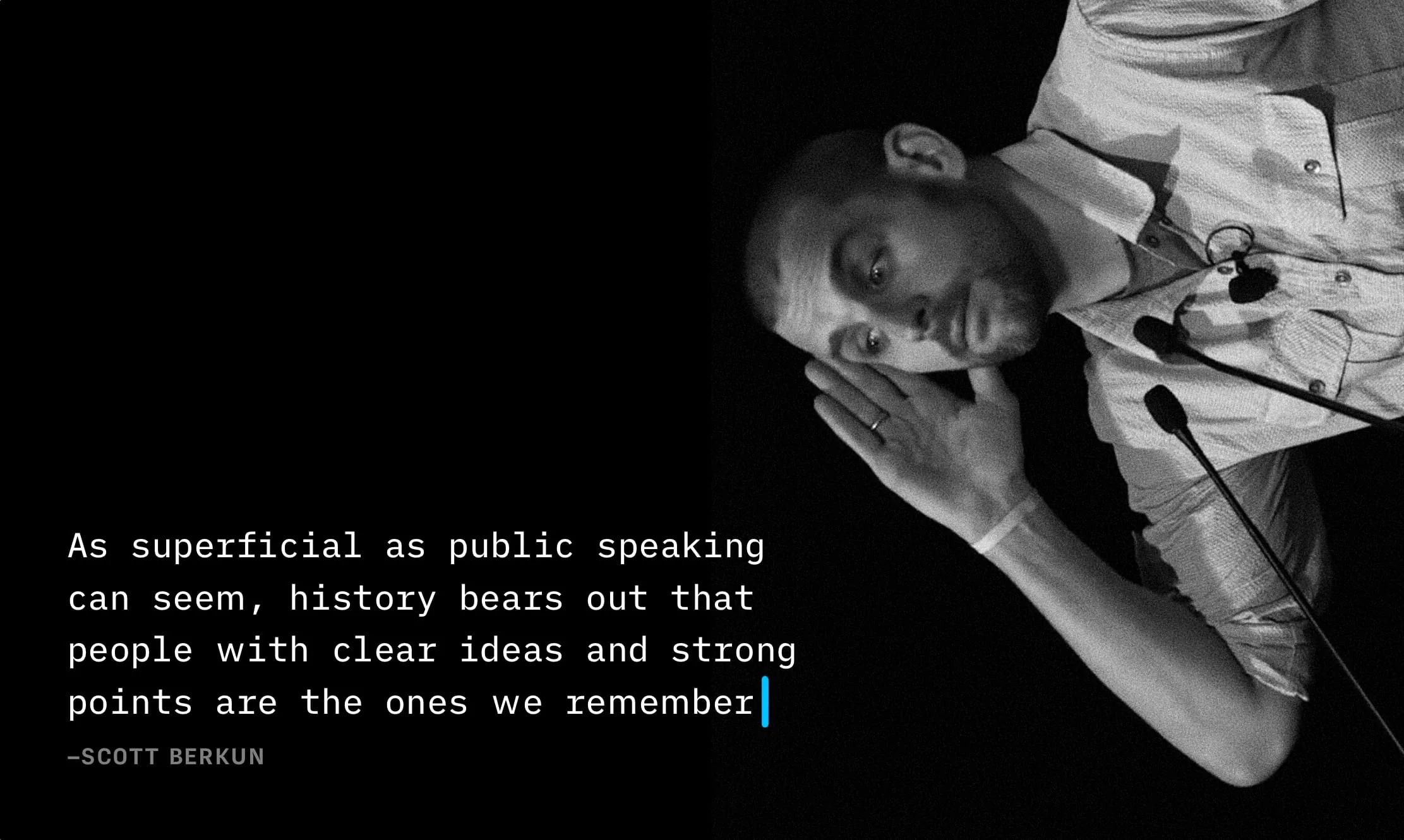 A photo of Scott Berkun with one of his quote