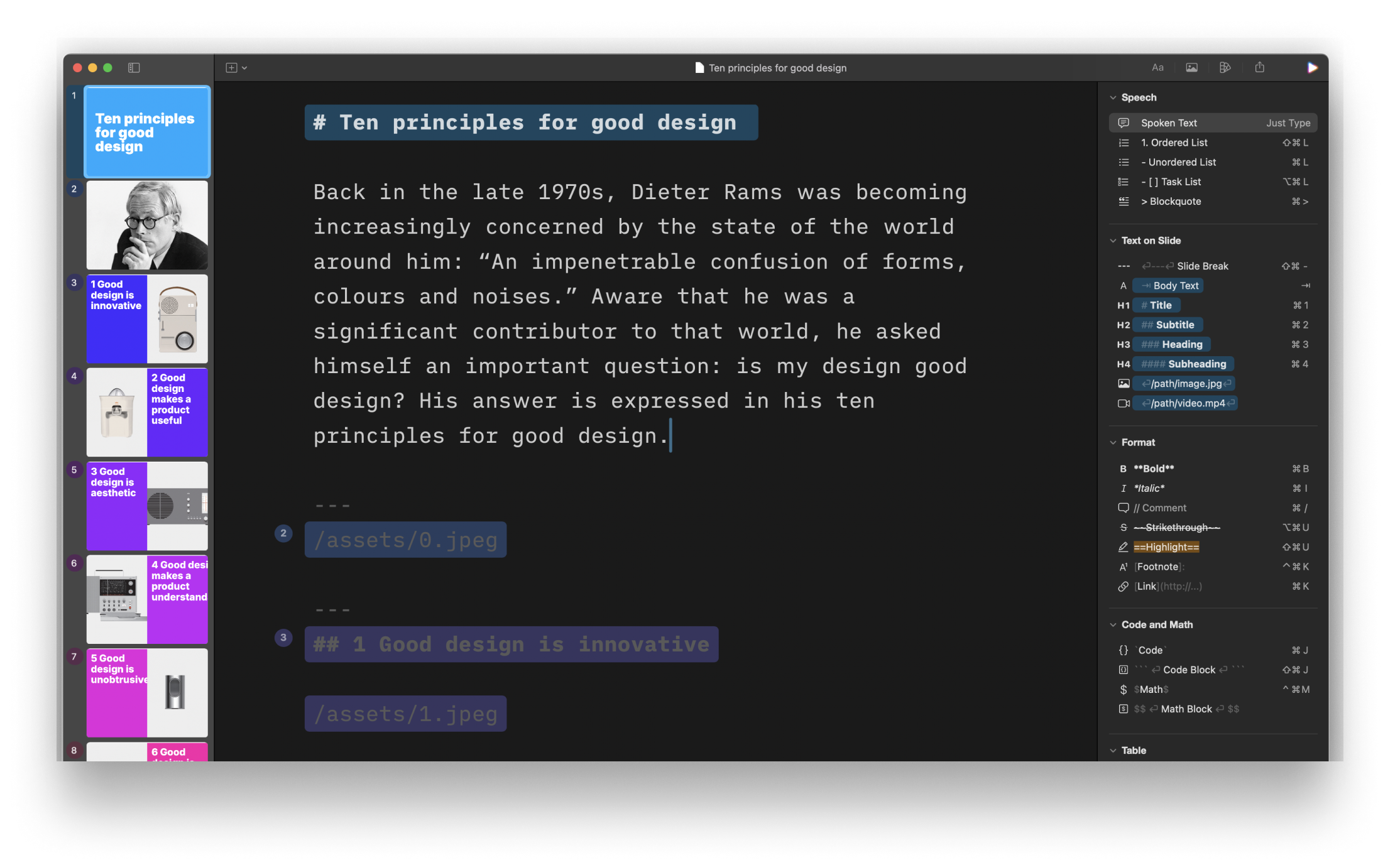 Screenshot of the Editor in Presenter with the Play button highlighted.
