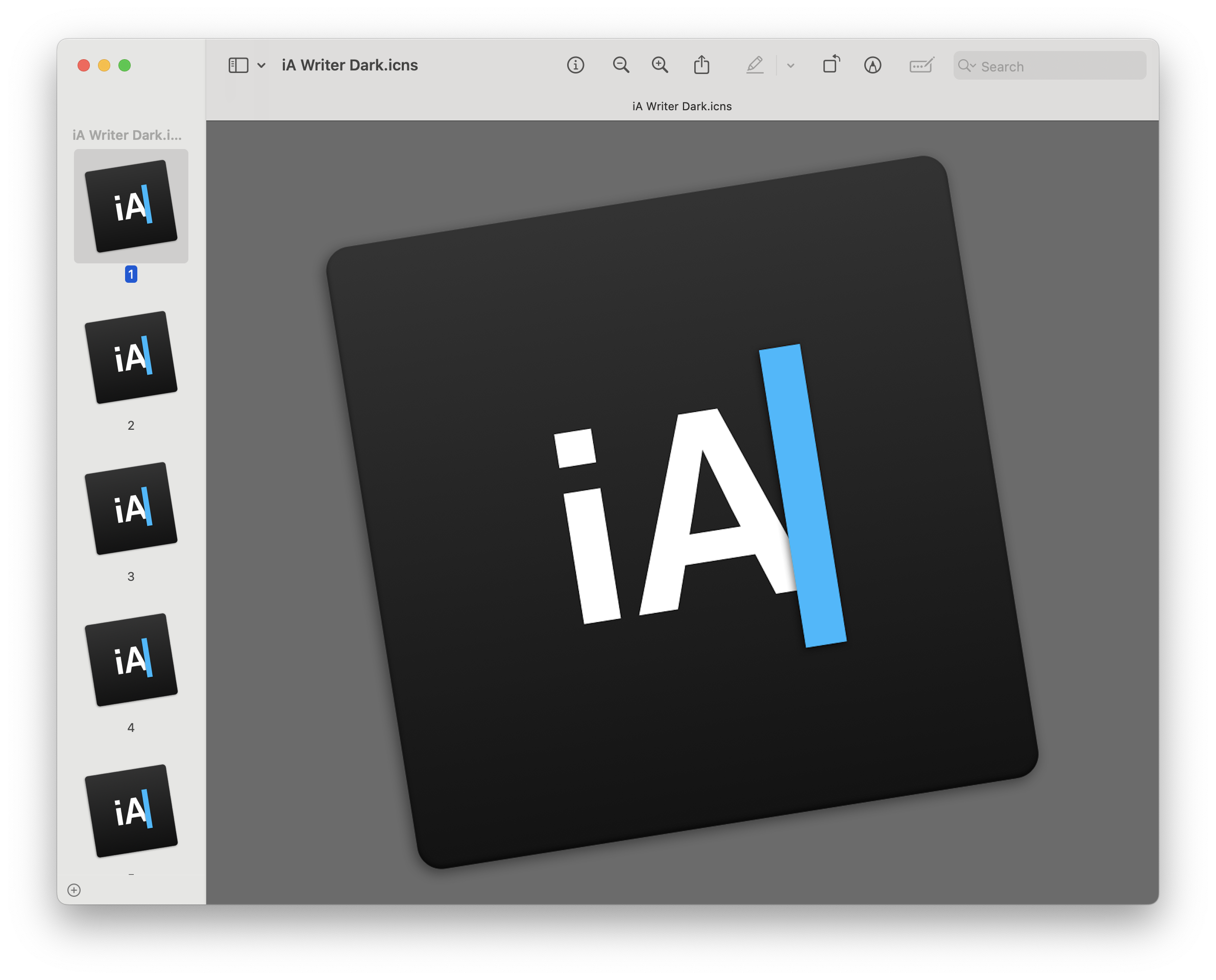 Dark version of iA Writer logo from May 2018