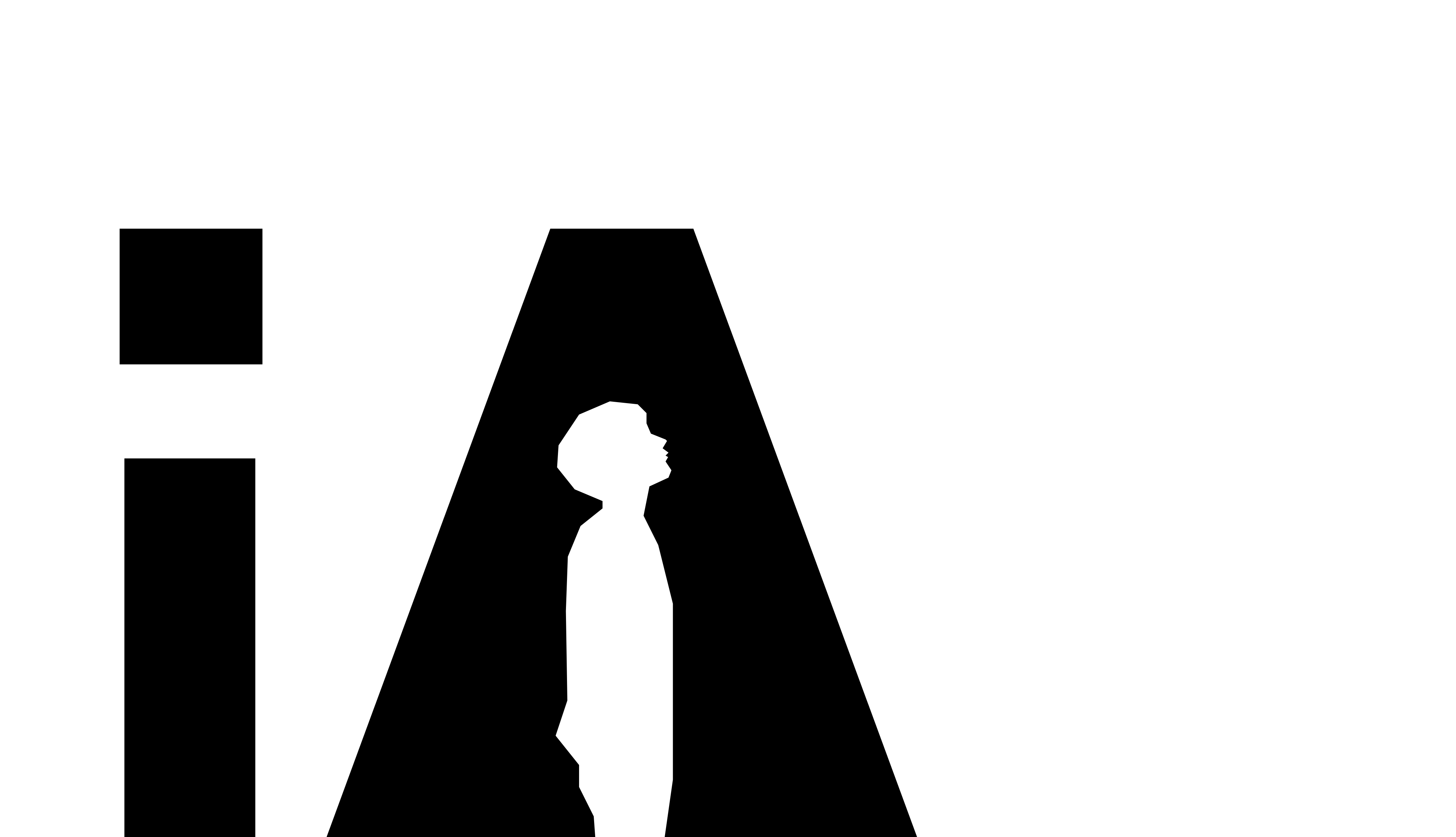 The letter I and A in solid black. Within the letter A is the shape of a child looking up.