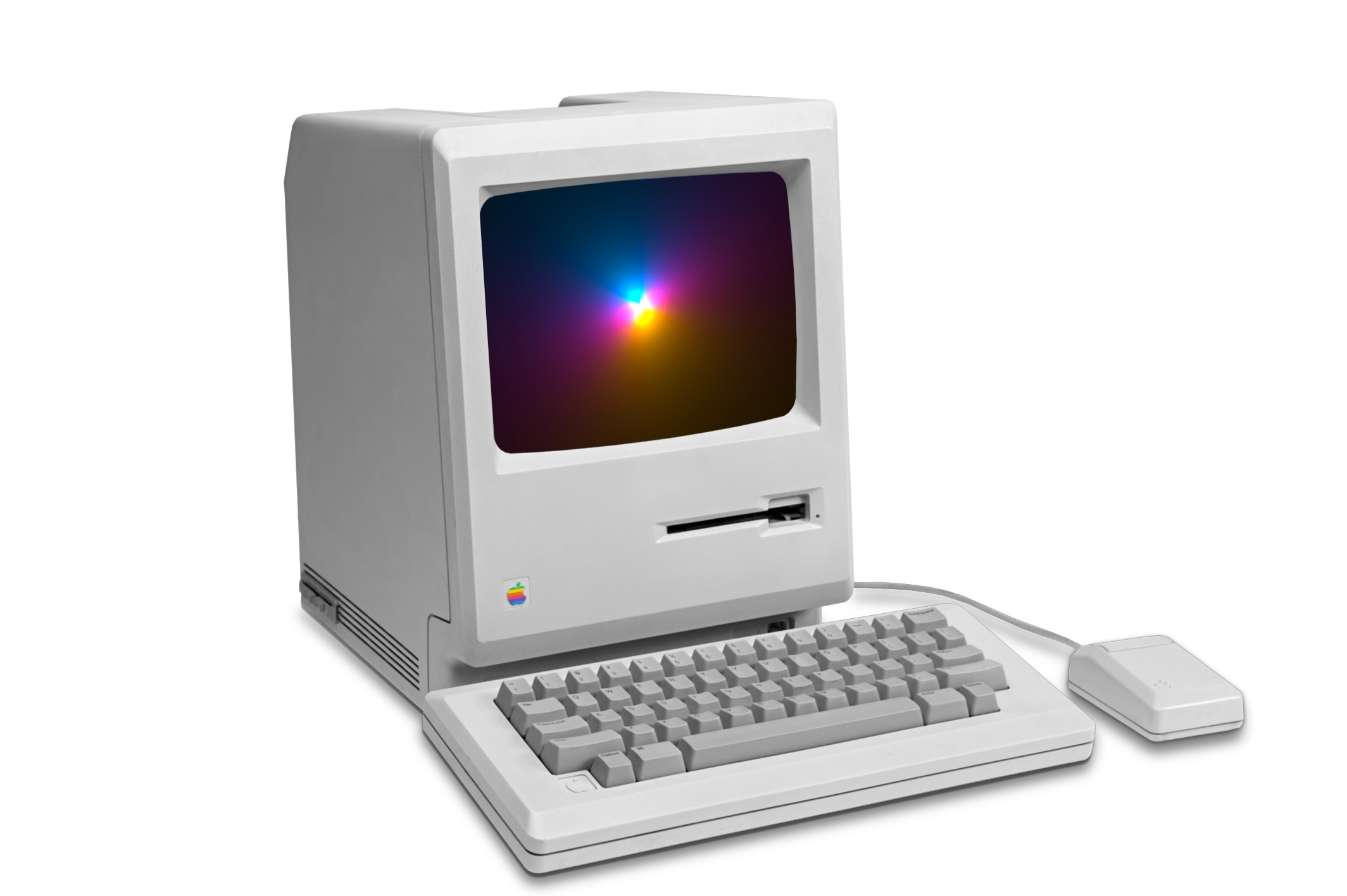 Apple McIntosh with iA Presenter Screensaver