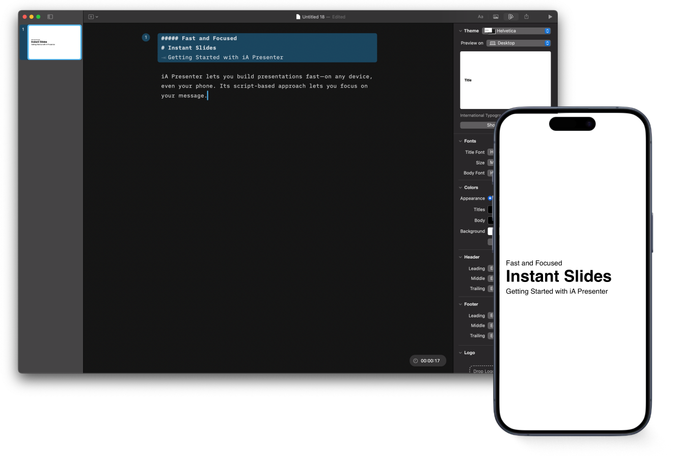 Neutral default iA Presenter theme