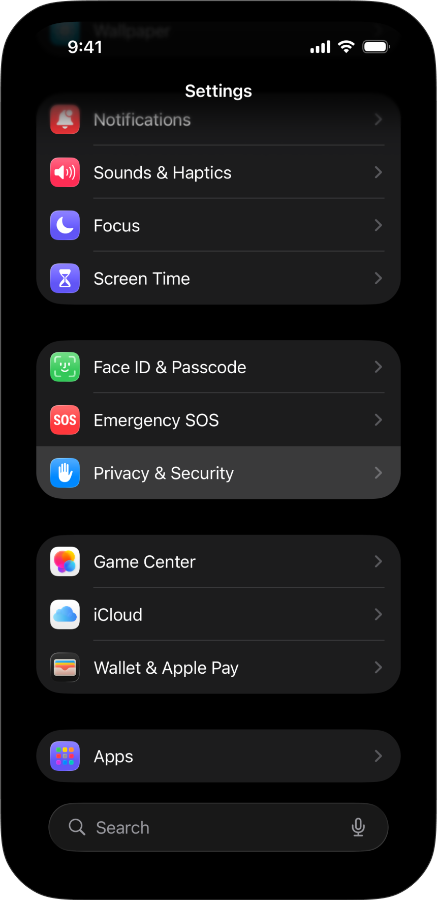 Screenshot of the iOS Settings, Privacy and security, to share analytics with developers.