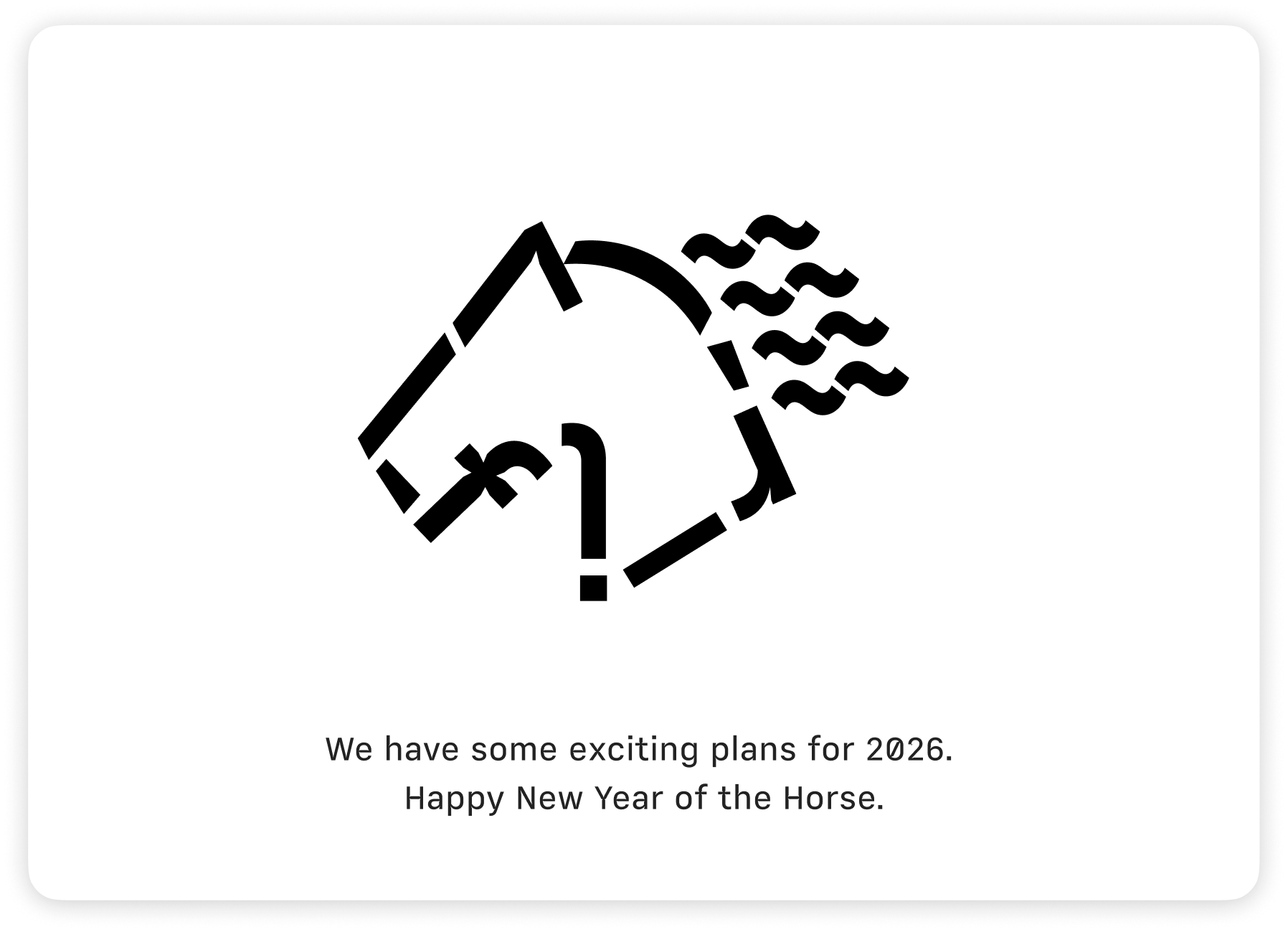 A typographic horse for the new year message from iA 