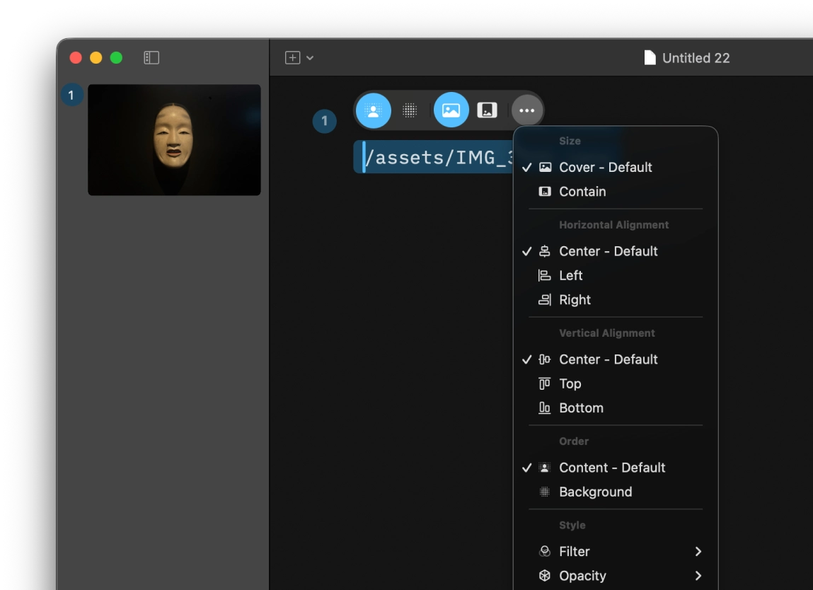 Edit images in iA Presenter