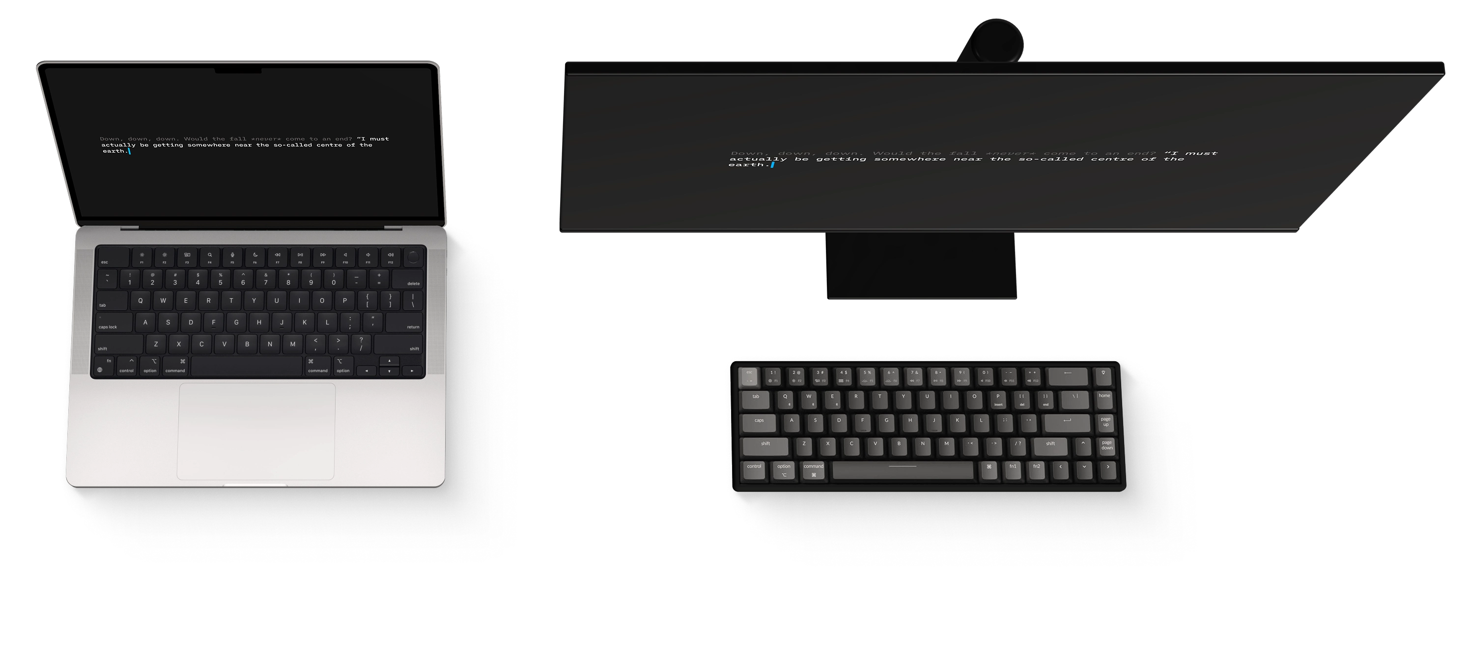 iA Writer running side by side on a Mac and PC