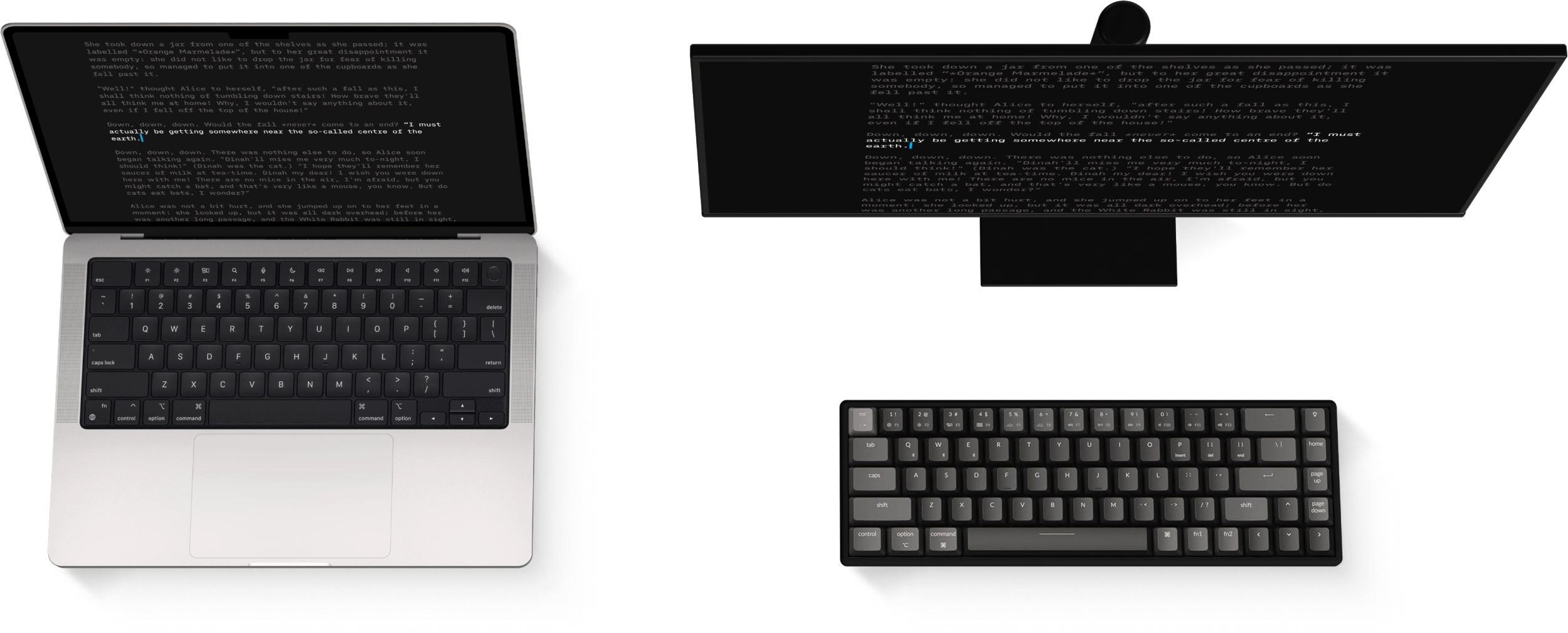 iA Writer displayed on a Mac and PC.