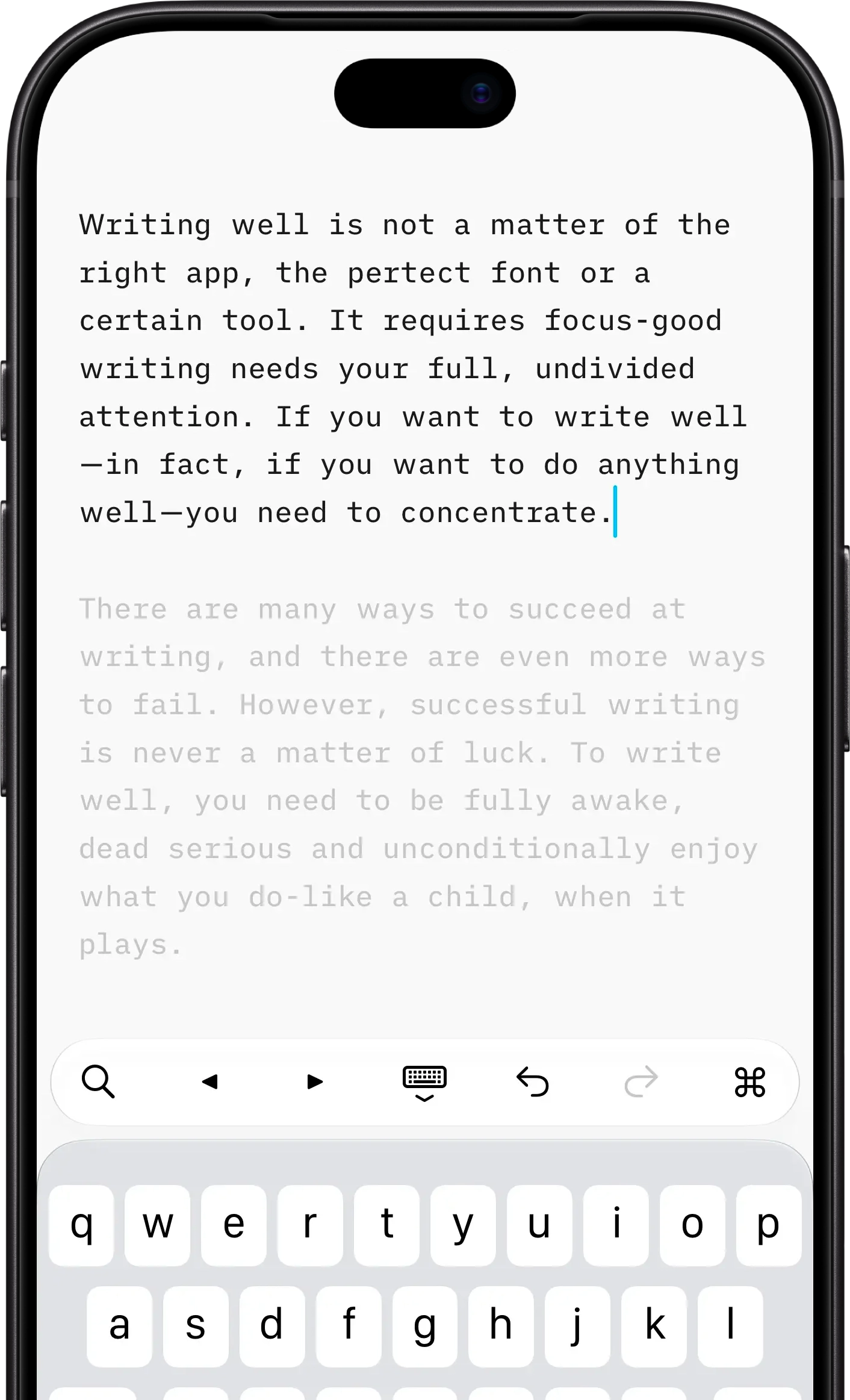 iA Writer in Focus Mode
