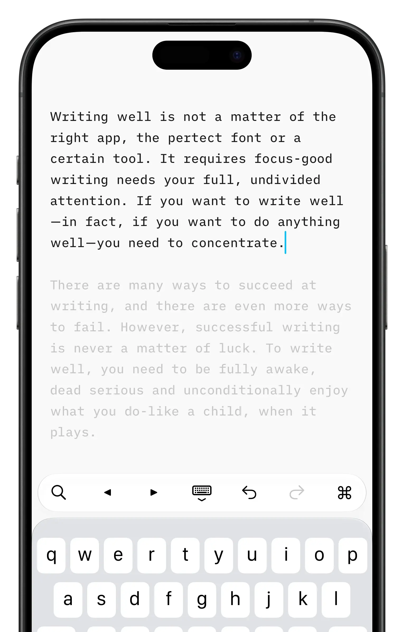 iA Writer in Focus Mode